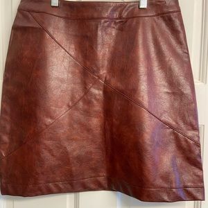 PU leather mini skirt